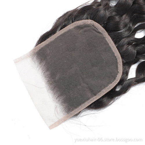 Brazilian Virgin Human Hair Closure Water Wave 4x4 Lace Closure